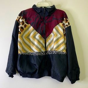Vintage Argee Sports Animal Print Windbreaker Track Jacket Size XL EUC